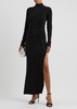 Crystal-embellished ribbed cotton maxi dress