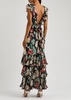 Floral-print chiffon maxi dress