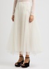 Mae panelled silk-organza midi skirt