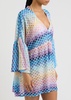 Metallic fine-knit kaftan