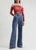 Body Morphing printed wide-leg jeans 