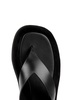 Ginza black leather flip flops