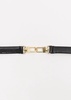 Double Clasp Leather Belt — Croco Black