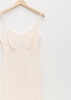 Slip Dress W/ Deep Lace Trim — Pale Rose