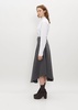 Cotton Blend Flared Knit Skirt