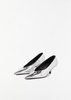 The Wedge-Heel Pump — Mirror Silver