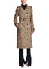 trench coat in printed cotton faille