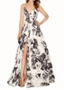 jacquard print gown in french vanilla