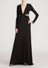 andie matte jersey twist gown in black