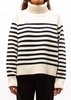 gideon sweater in ivory/dark navy stripe