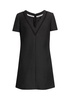 v neck illusion dress in silk wool