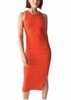 wren ruched midi dress in pomodoro