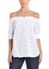 off the shoulder top in cotton eyelet