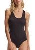 luxury racer back bodysuit in black