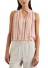 christy v neck top in papaya stripe