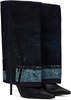 Jimmy Choo / Jean Paul Gaultier Black & Blue Cuff Over-The-Knee Boots