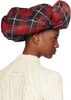 Red & Black Nylon Chapka Printed Tartan Aviator Hat