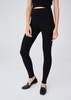 Rib Knitted High Waist Knitwear Leggings - Black