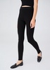 Rib Knitted High Waist Knitwear Leggings - Black