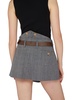 Pleated skirt with leather belt