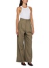 Pleated cotton and silk pants