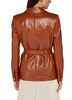 Belted leather jacket