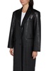 Quinn long leather coat