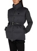 Sleeveless belted puffer jacket