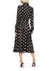 Charmeuse calf-length dress with all-over DG print