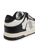 'Skel Top Low' White And Black Sneakers With Skeleton Patch In Leather Man