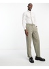 New Look relaxed pleat front pants in khaki