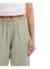 Vila linen mix pinstripe wide leg pants in green