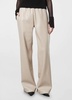 soft faux leather straight leg pant in khaki