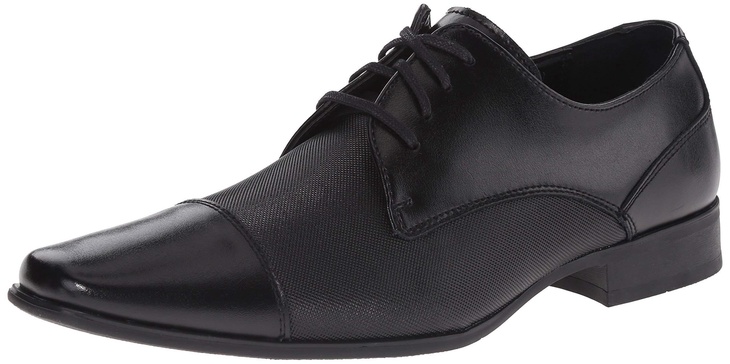 Calvin Klein Men's Bram Oxford, Black Diamond Leather