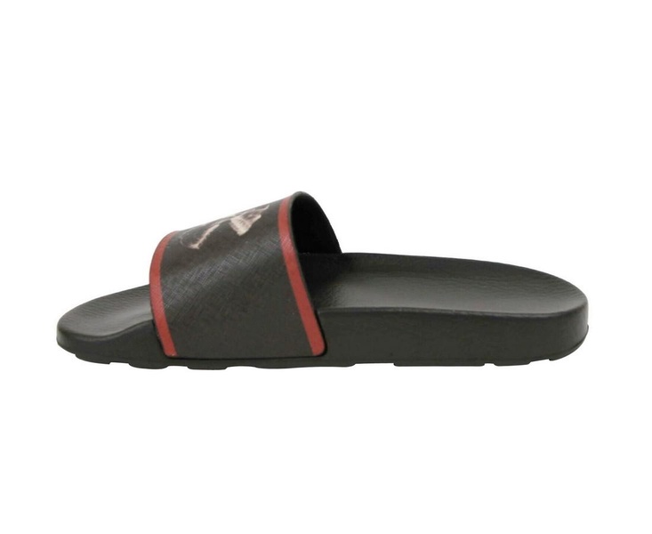 men's rubber with logo and  edge slide sandals