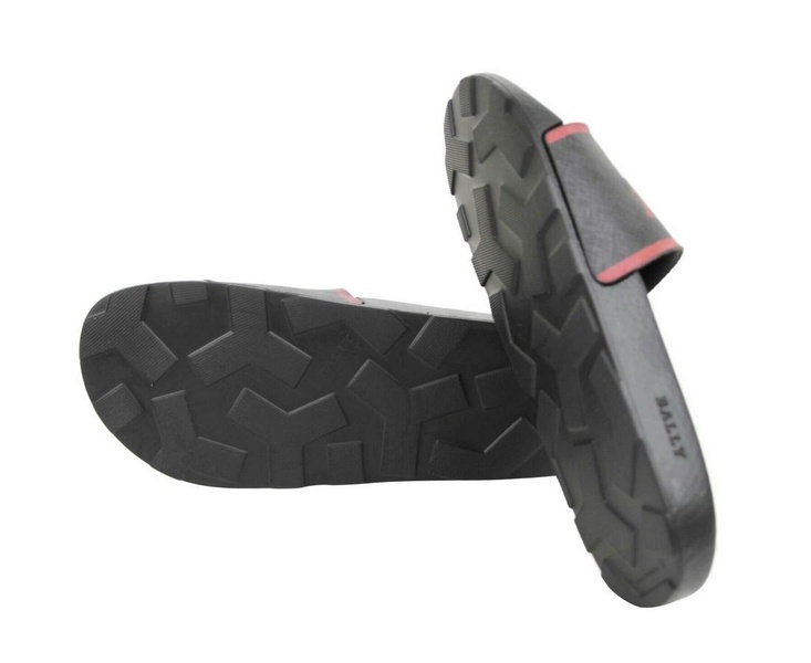 men's rubber with logo and  edge slide sandals