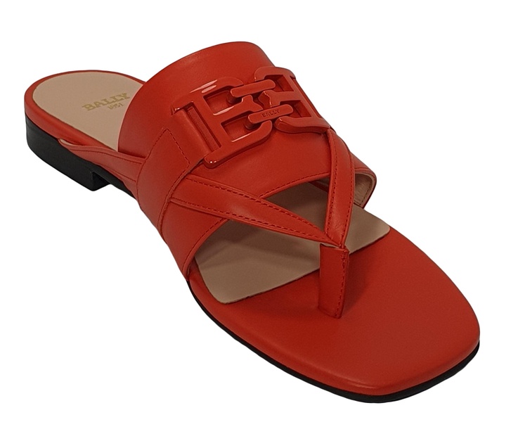 elia 6302987 ladies orange river calf leather flats