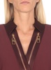 Elisabetta Franchi Zip Detailed Georgette Satin Bodysuit Blouse