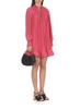 Lanvin Charmeuse Ruffle Detailed Mini Dress