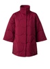 techno quilt egg shape coat in garnet