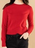 cashmere shrunken classic crew in true red