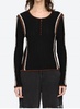 riva ribbed top in black