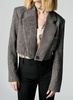 cut off blazer in brown tweed