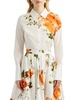 floral cotton long sleeve top in white