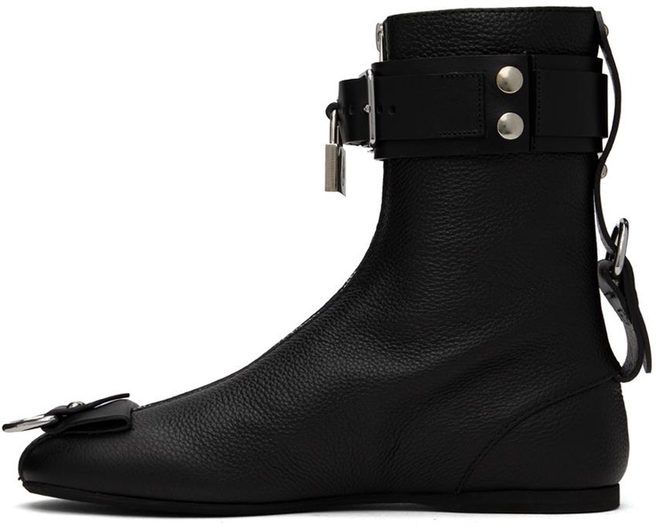 Black Padlock Ankle Boots