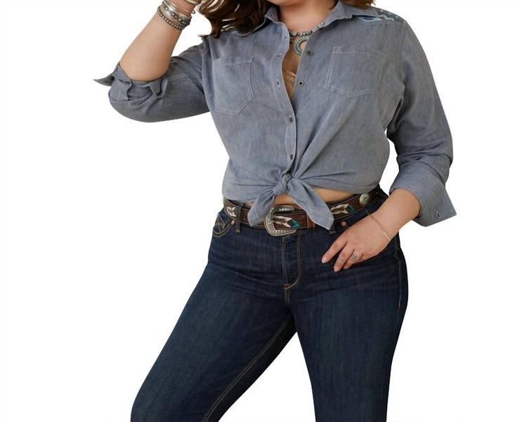 real billie jean shirt in cassidy embroidered chambray