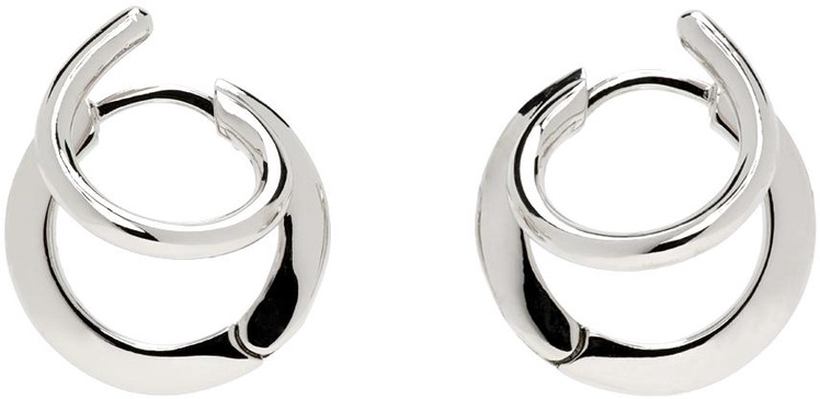 Silver Stellar Hoop Earrings