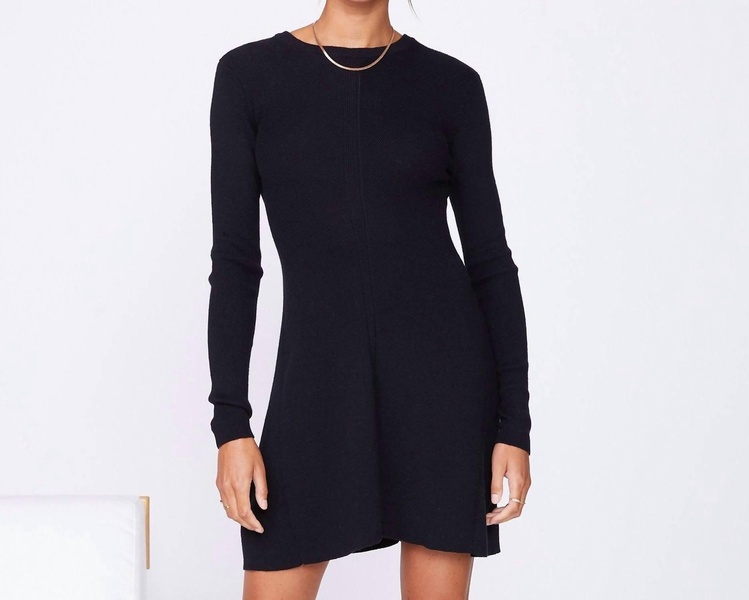 sweater mini dress in black