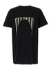 Black Crewneck T-Shirt With Logo Print On The Front In Cotton Man