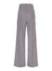 Blue Pants With Faux-Pearl Embellishments And All-Over Striped Motif In Cotton Woman